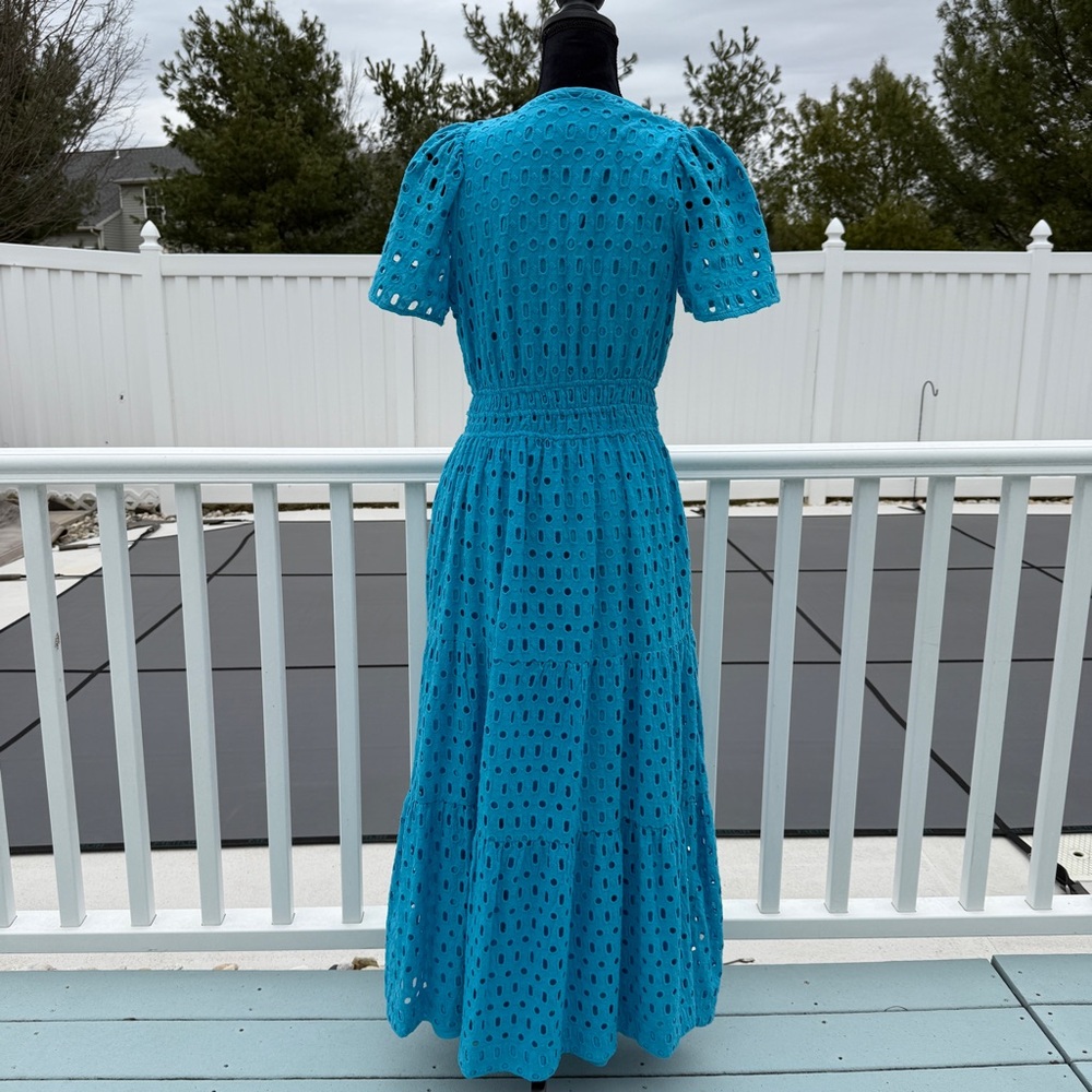 Anthropologie The Somerset Maxi Dress Eyelet Edition Blue Size Medium - Picture 5 of 16